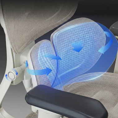cadeira ergonomica bege erghos one sem apoio de cabeca malha mesh bracos regulaveis 3d apoio lombar duplo 7