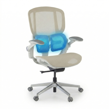 cadeira ergonomica bege erghos one sem apoio de cabeca malha mesh bracos regulaveis 3d apoio lombar duplo 6