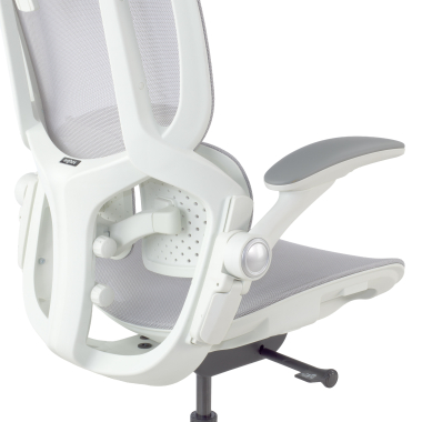 cadeira ergonomica branco cinzento erghos one com apoio de cabeca malha mesh bracos regulaveis 3d apoio lombar duplo apoio de cabeca 14