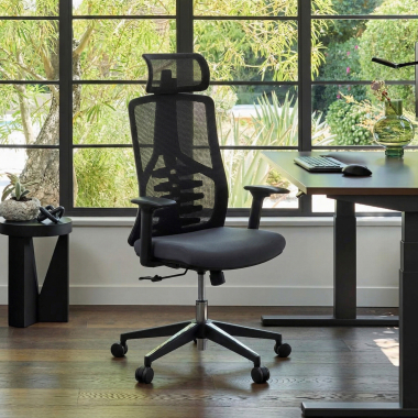 cadeira ergonomica cinza quick malha mesh bracos regulaveis 3d apoio lombar apoio de cabeca 2