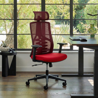 cadeira ergonomica vermelho quick malha mesh bracos regulaveis 3d apoio lombar apoio de cabeca 2
