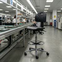 Banco de trabalho MaxWork X1, poliuretano rígido, anel de apoio para os pés