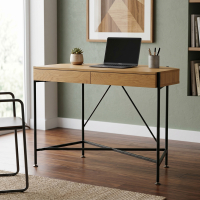 Mesa de Computador Calypso de madeira com pernas de aço