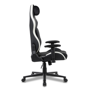 cadeira gaming branco preto vanguard pele sintetica bracos moveis almofada de apoio de cabeca apoio de cabeca 4