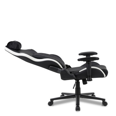 cadeira gaming branco preto vanguard pele sintetica bracos moveis almofada de apoio de cabeca apoio de cabeca 11