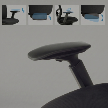 cadeira ergonomica preto gemini tecido bracos regulaveis 4d 7