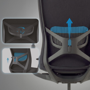 cadeira ergonomica preto gemini tecido bracos regulaveis 4d 6