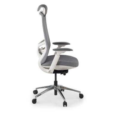 cadeira ergonomica cinza gemini tecido bracos regulaveis 4d 4