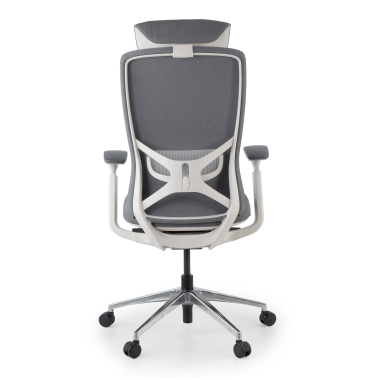 cadeira ergonomica cinza gemini tecido bracos regulaveis 4d 8