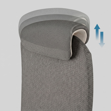 cadeira ergonomica cinza gemini tecido bracos regulaveis 4d 9