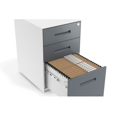 bloco de gavetas antracite estrutura branca metal 5