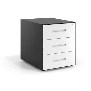 bloco de gavetas branco estrutura negra metal 1