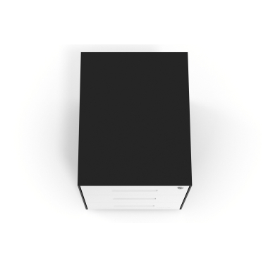 bloco de gavetas branco estrutura negra metal 7