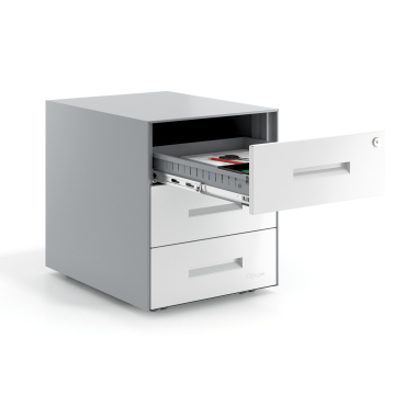 bloco de gavetas branco estrutura em aluminio metal 4