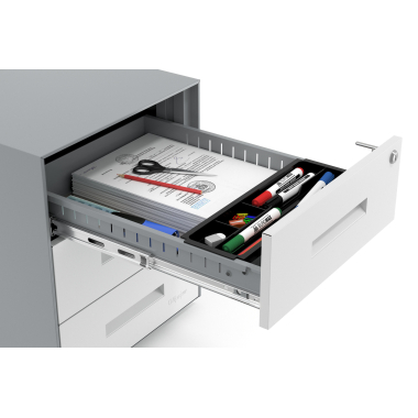 bloco de gavetas branco estrutura em aluminio metal 5