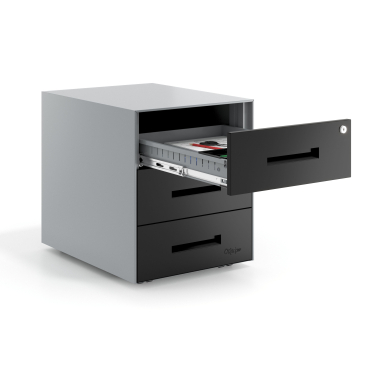 bloco de gavetas preto estrutura em aluminio metal 4