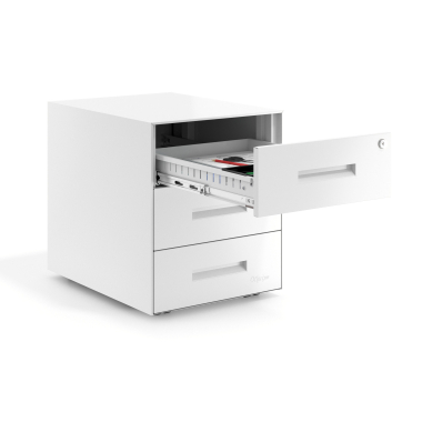 bloco de gavetas branco estrutura branca metal 4