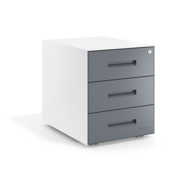 bloco de gavetas antracite estrutura branca metal 1