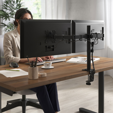 suporte para monitor preto 2 ecras 2