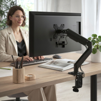 Braço monitor articulado com mola a gás, para 1 ecrã