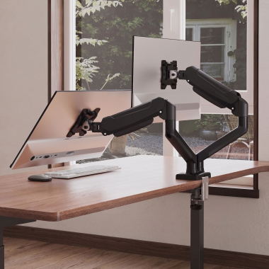 suporte para monitor preto 2 ecras 3