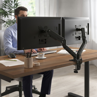 suporte para monitor preto 2 ecras 2