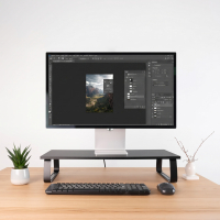 Suporte monitor de secretária, base em aço