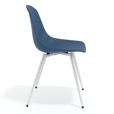 cadeira sala de espera branca azul 4 patas plastico sem bracos 3