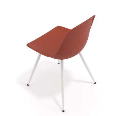 cadeira sala de espera branca vermelho 4 patas plastico sem bracos 7