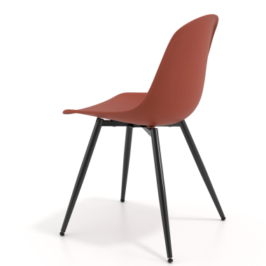 cadeira sala de espera preta vermelho 4 patas plastico sem bracos 5