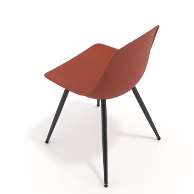 cadeira sala de espera preta vermelho 4 patas plastico sem bracos 7
