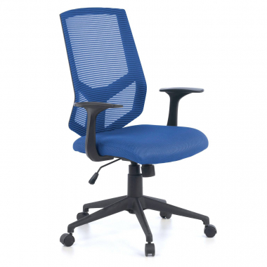 cadeira giratoria azul archer malha mesh bracos fixos apoio lombar 1