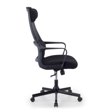 cadeira home office preto venus malha mesh bracos fixos apoio lombar apoio de cabeca 4