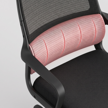 cadeira home office preto venus malha mesh bracos fixos apoio lombar apoio de cabeca 6