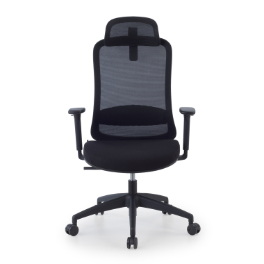cadeira home office preto task malha mesh bracos regulaveis 1d apoio lombar apoio de cabeca 3