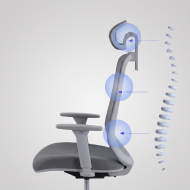 cadeira home office branco cinzento task malha mesh bracos regulaveis 1d apoio lombar apoio de cabeca 4