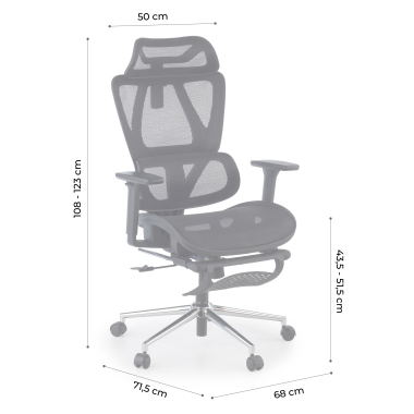 cadeira de escritorio branco cinzento sion malha mesh bracos moveis apoio de cabeca apoio de pes extensivel 16