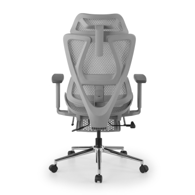 cadeira de escritorio branco cinzento sion malha mesh bracos moveis apoio de cabeca apoio de pes extensivel 5