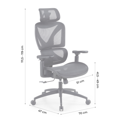 cadeira ergonomica branco cinzento velstrom malha mesh bracos regulaveis 3d apoio lombar duplo apoio de cabeca 17