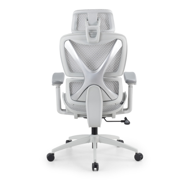 cadeira ergonomica branco cinzento velstrom malha mesh bracos regulaveis 3d apoio lombar duplo apoio de cabeca 7