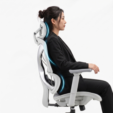 cadeira ergonomica branco cinzento velstrom malha mesh bracos regulaveis 3d apoio lombar duplo apoio de cabeca 10