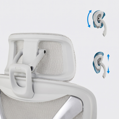 cadeira ergonomica branco cinzento velstrom malha mesh bracos regulaveis 3d apoio lombar duplo apoio de cabeca 13