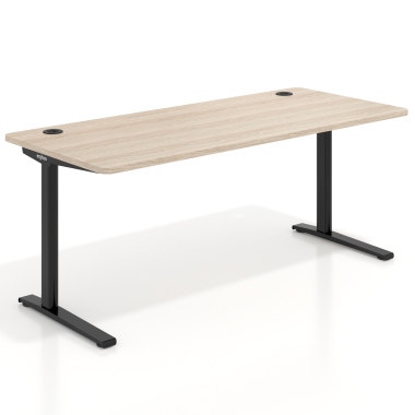 secretaria de escritorio preto flax oak estrutura branca 1
