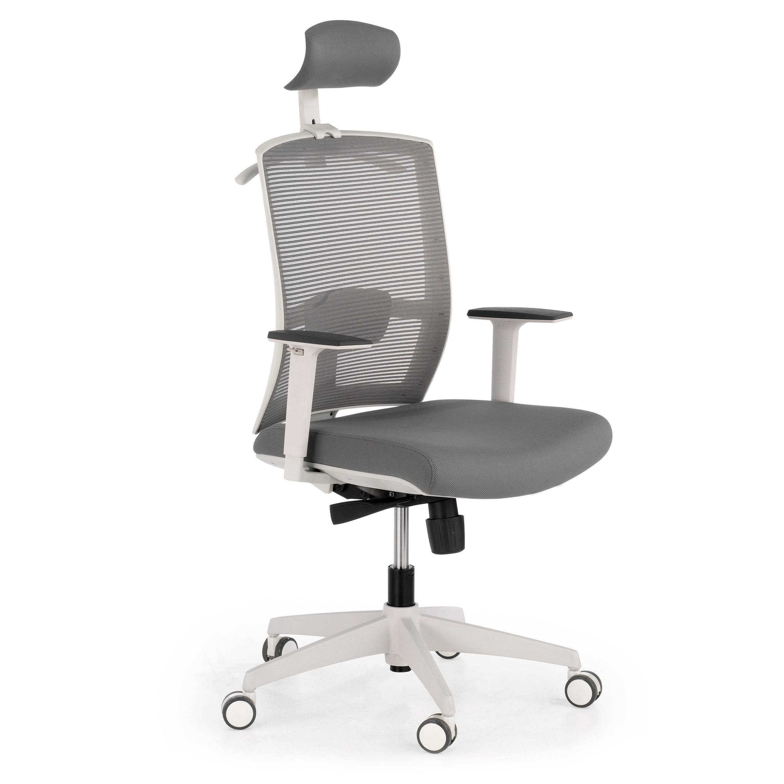 Cadeira de Escritório Ergonómica Akira white com encosto de cabeça