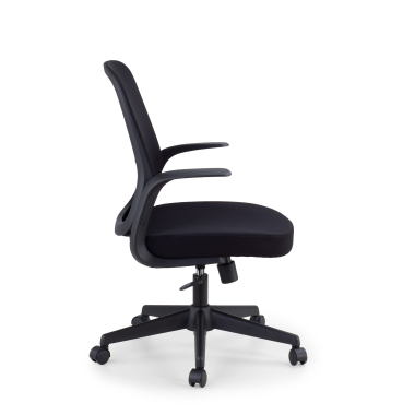 cadeira giratoria preto encosto em rede malha mesh bracos fixos 4