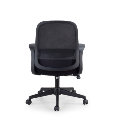 cadeira giratoria preto encosto em rede malha mesh bracos fixos 7