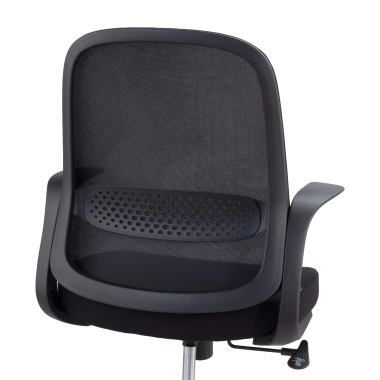 cadeira giratoria preto encosto em rede malha mesh bracos fixos 6