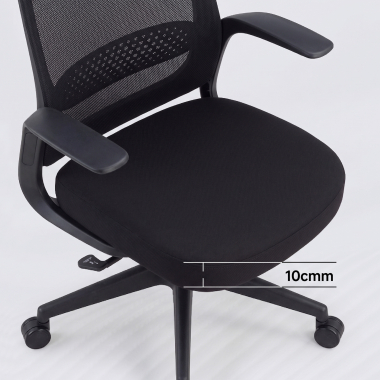 cadeira giratoria preto encosto em rede malha mesh bracos fixos 12