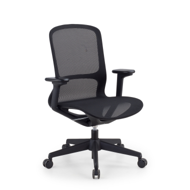 cadeira de design preto muse malha mesh bracos regulaveis 3d 1