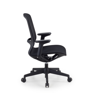 cadeira de design preto muse malha mesh bracos regulaveis 3d 4